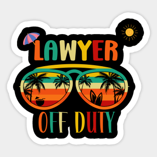 Lawyer Off Duty- Retro Vintage Sunglasses Beach vacation sun for Summertime Sticker